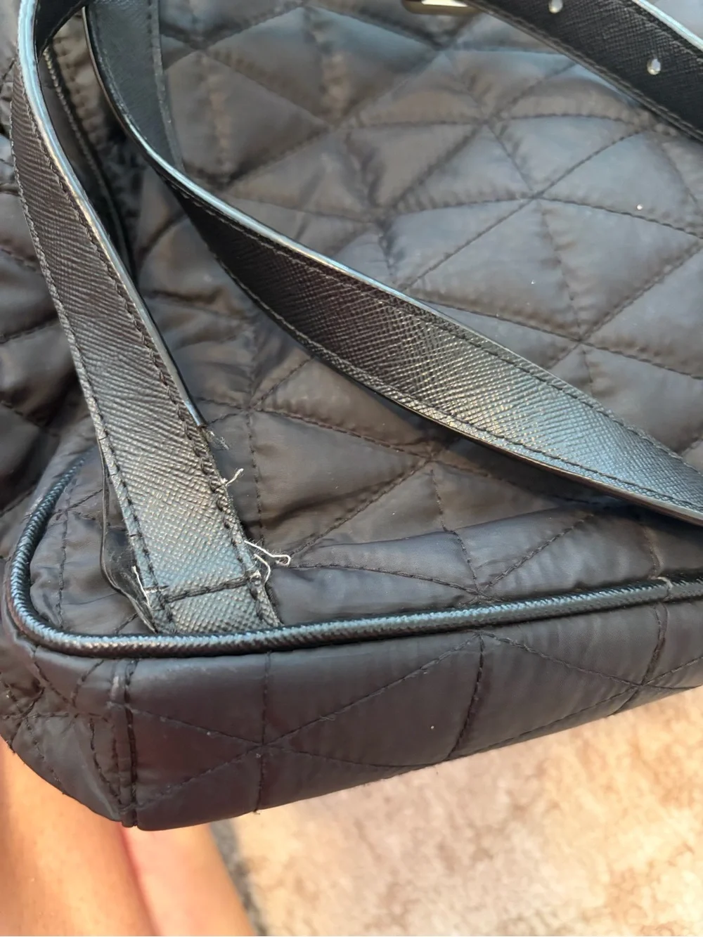kate spade Black Quilted Mini Backpack with Gold Hardware